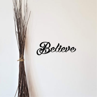 Metal Believe Sign | Metal Wall Art | Believe Christmas Decor | Believe Metal Sign | Wall Decor | Wall Art | Believe Word | Holiday Gift